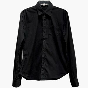 True Religion Tailored Long Sleeve Button Down in Dark Black Women’s S